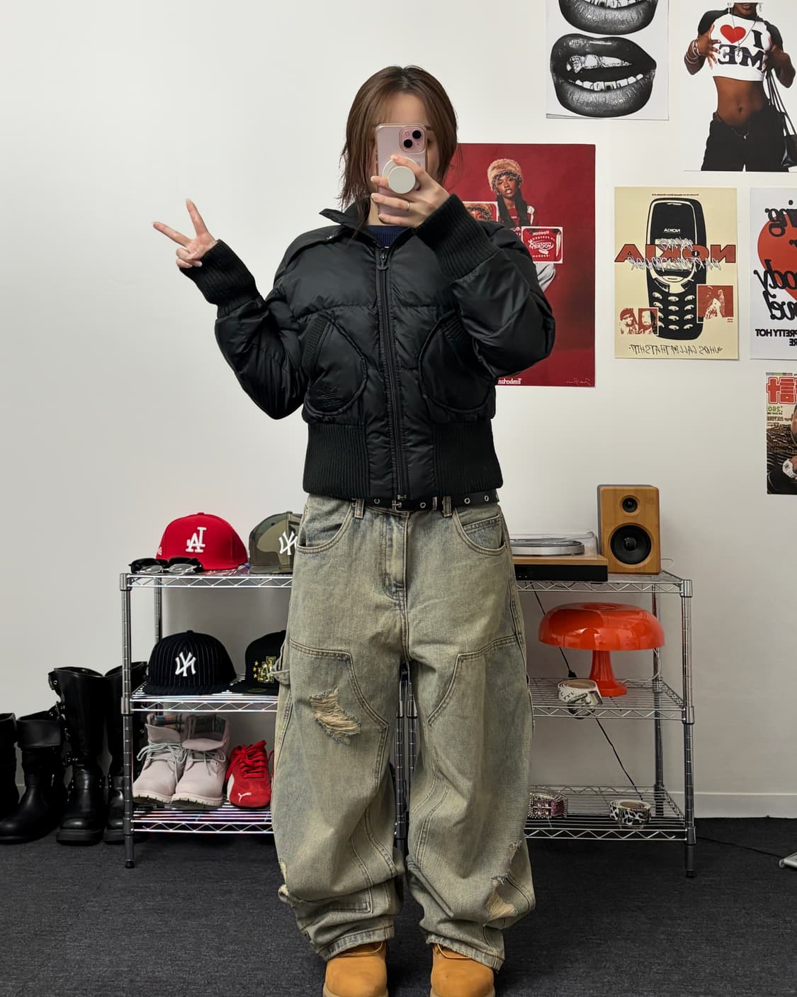 아디다스 00s 크롭 다운 패딩 블랙 상품이미지4