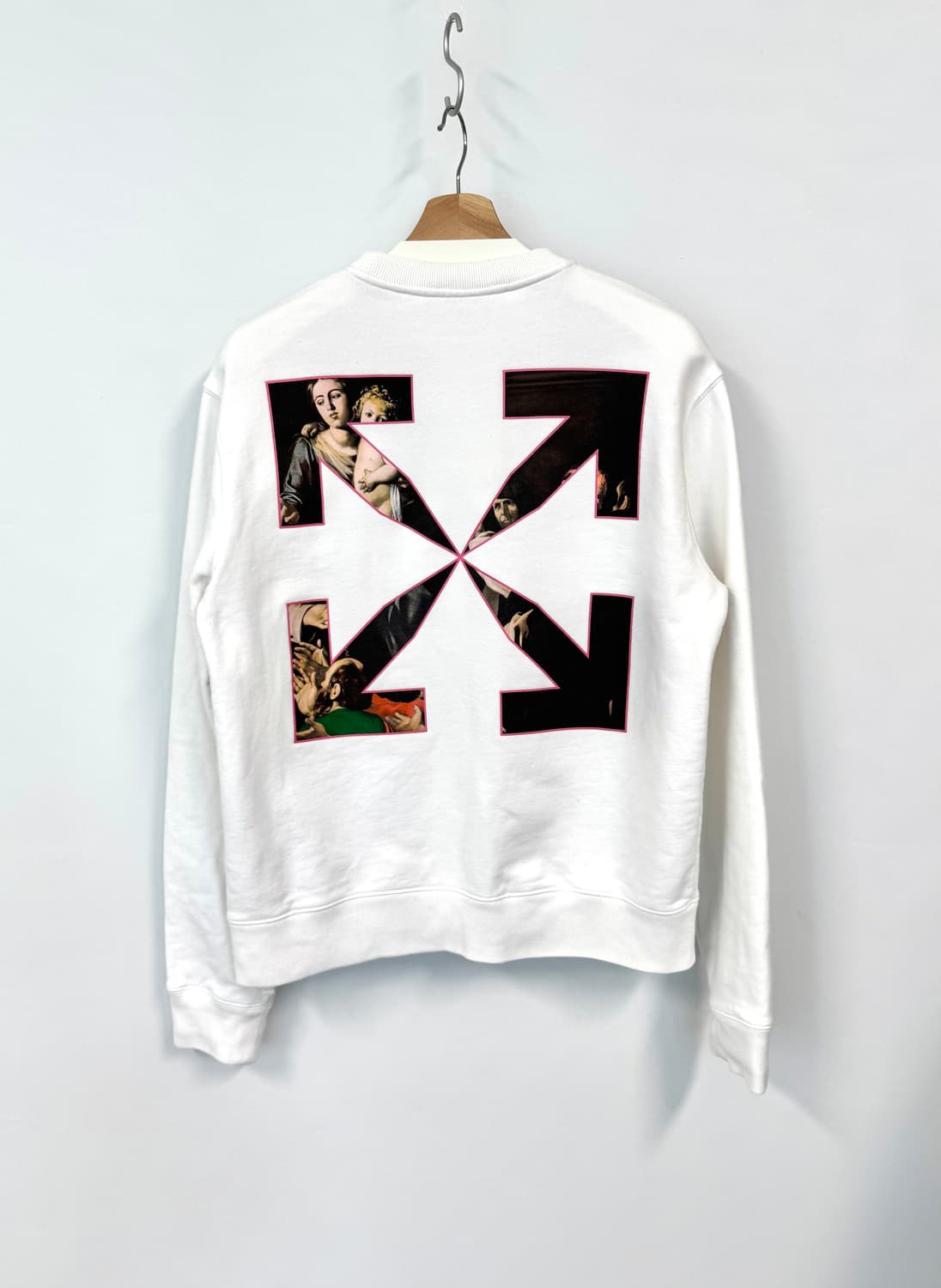 OFF WHITE 오프화이트 스프레이 카라바조 화이트 스웻셔츠 M 상품이미지4