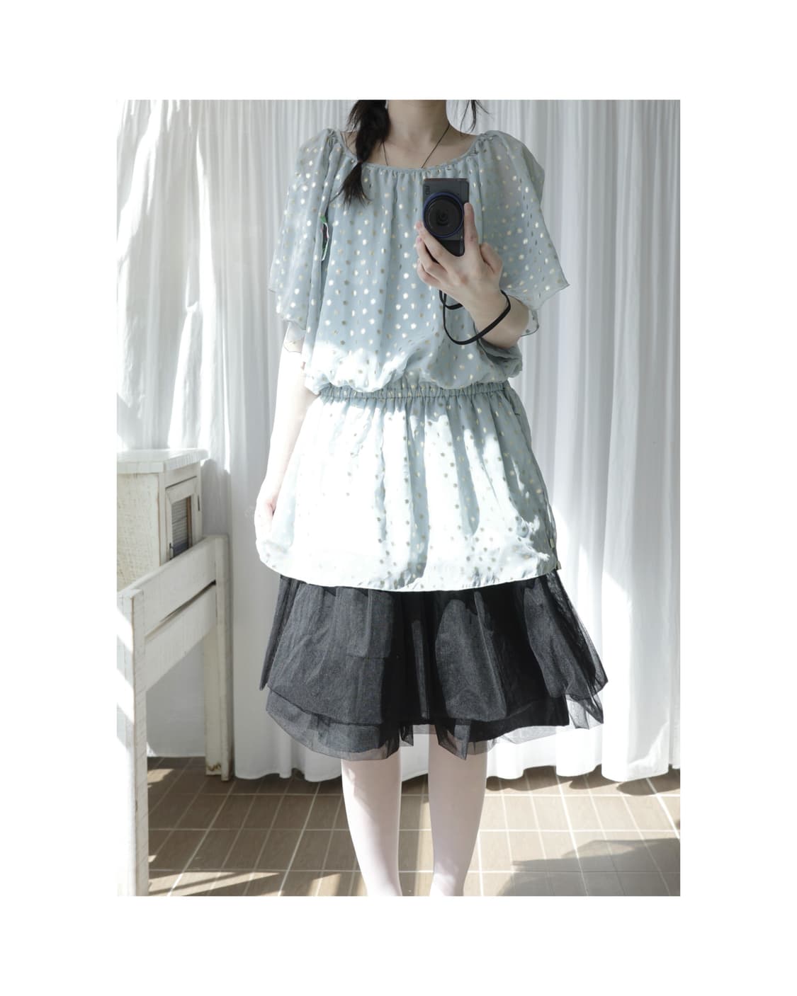 Mint dot blouse 상품이미지1