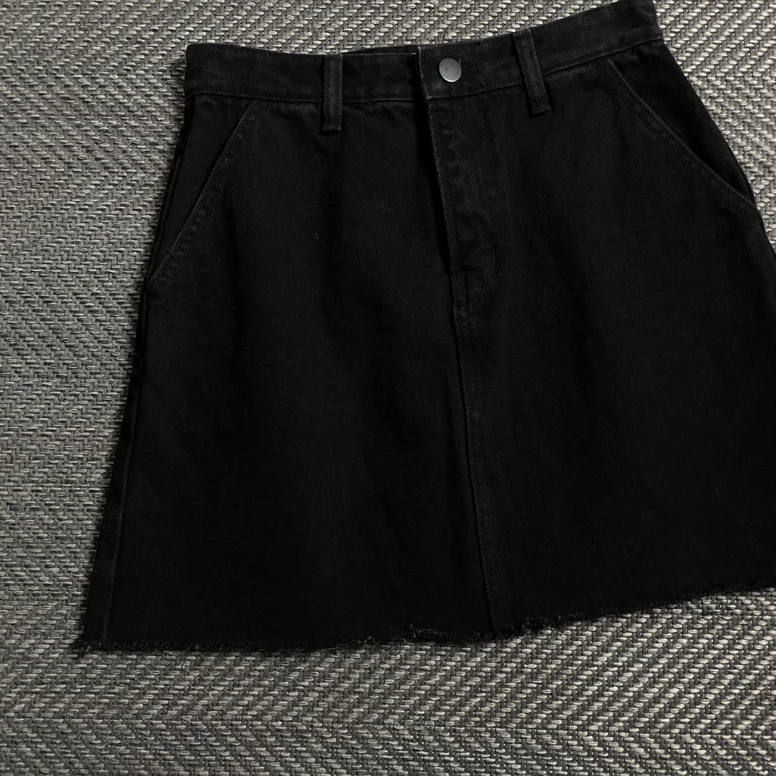 빈티지 커팅 데님 스커트 블랙 o 4480 상품이미지2