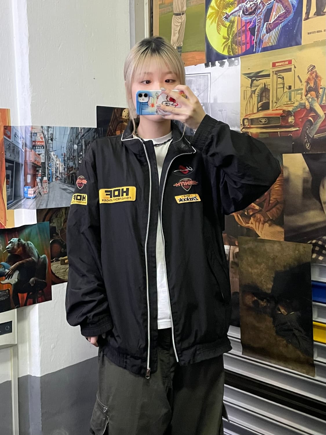 HDF 자수 패치 피싱 바람막이 자켓 XL 상품이미지1