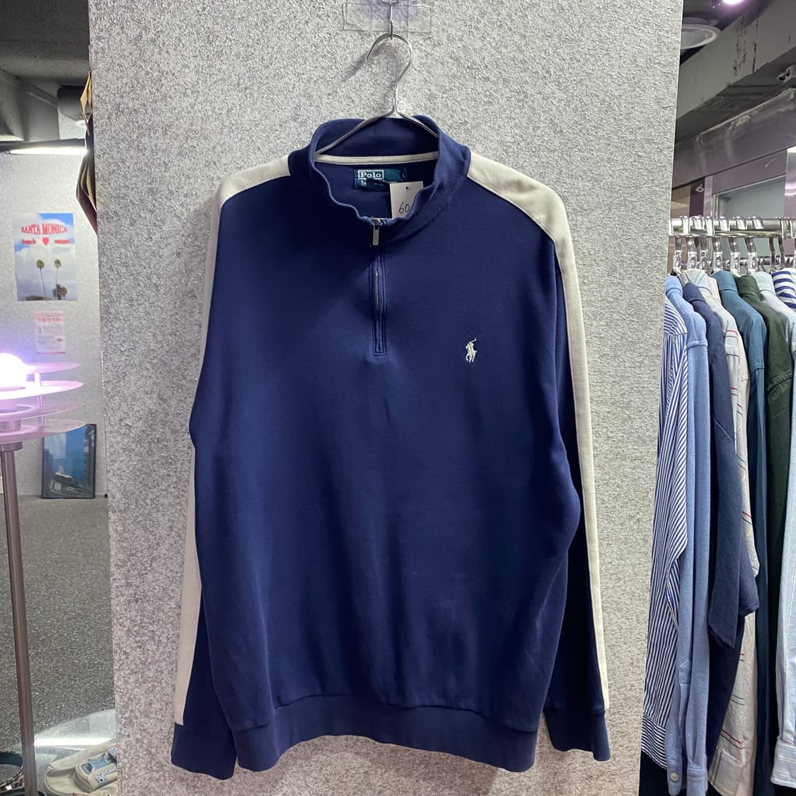 폴로랄프로렌 포니로고 네이비 하프집업 스웻셔츠 B3987 상품이미지2