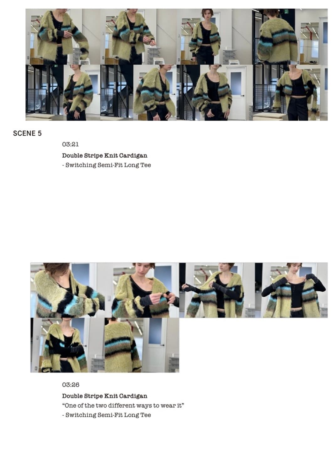 퍼버즈 Double Stripe Knit Cardigan Green 상품이미지3