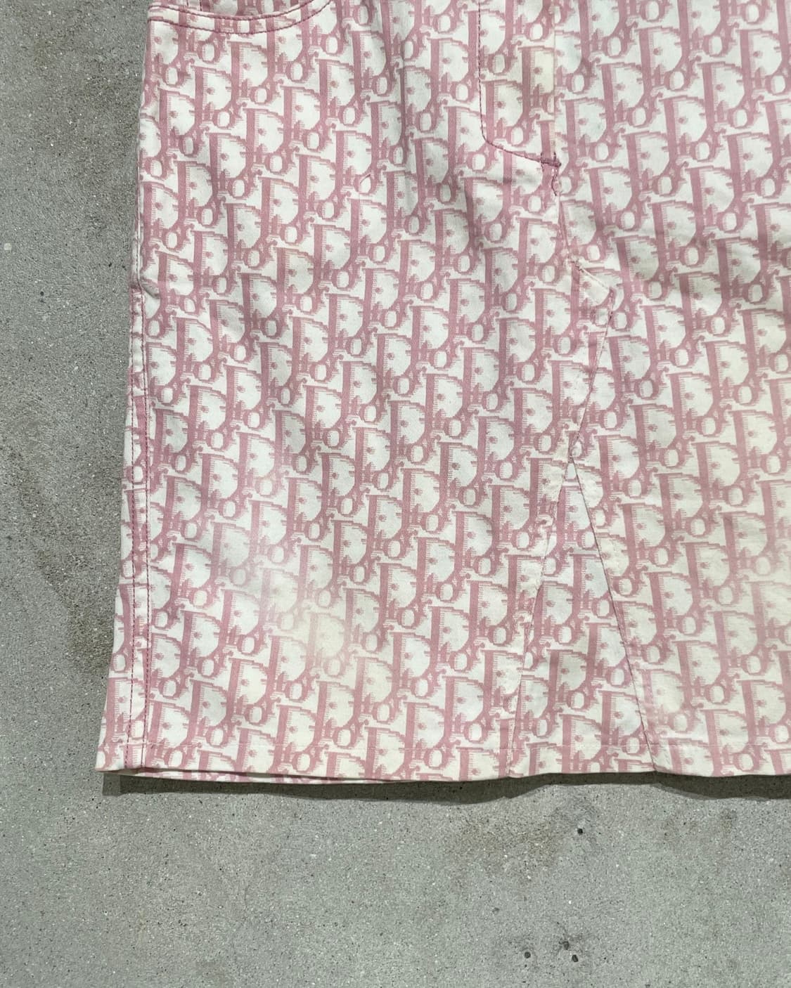 크리스찬 디올 핑크 오블리크 큐빅 넘버링 미디스커트 상품이미지4