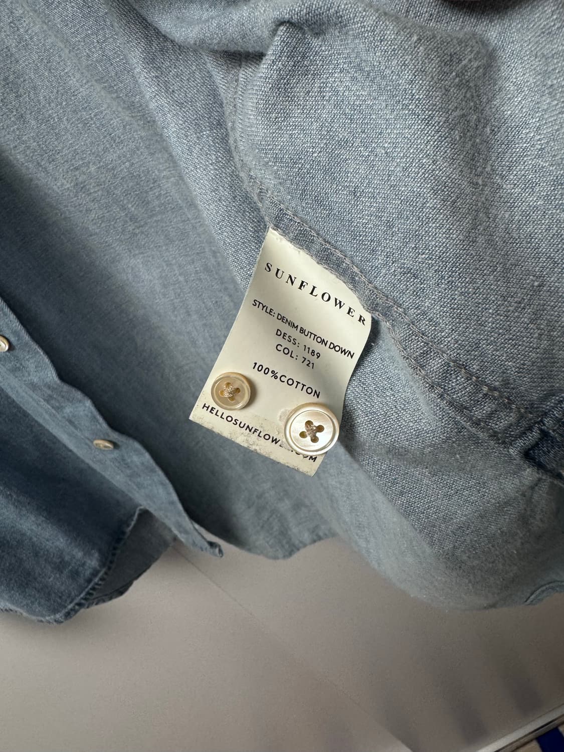 선플라워 데님셔츠 상품이미지4