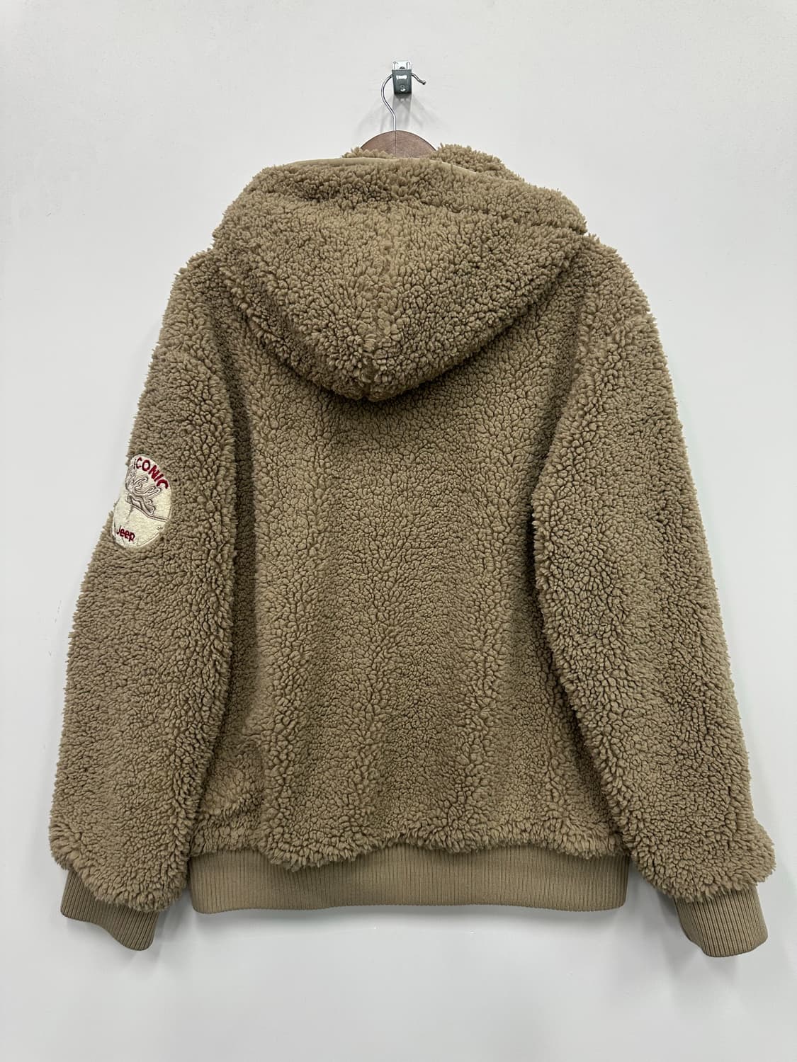 지프 베이지 뽀글이 플리스 후드집업 상품이미지5