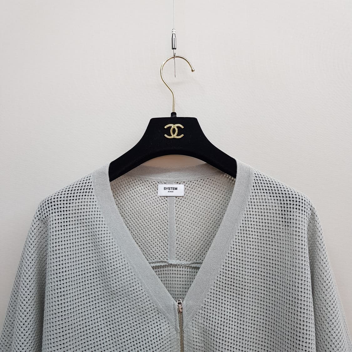 한섬 시스템 2022 메쉬 니트 집업 F사이즈 상품이미지2