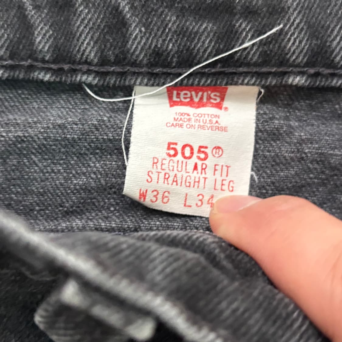 [36/34] 90s USA🇺🇸 리바이스 505 오렌지 탭 블랙 흑청 상품이미지5