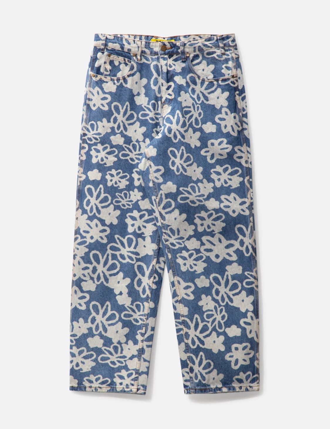 버터굿즈 Butter goods 플라워 데님 와이드 팬츠 인디고 상품이미지1