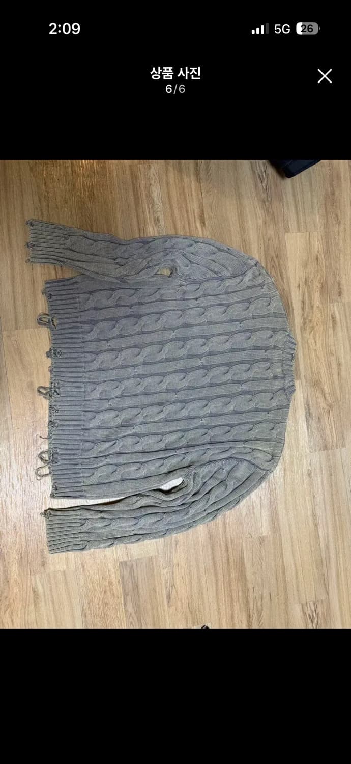 ETCE 샌드 워싱 데미지 니트 m사이즈 상품이미지6