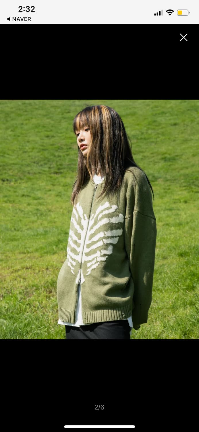 엑스톤즈 보운 니트집업 카키 상품이미지4