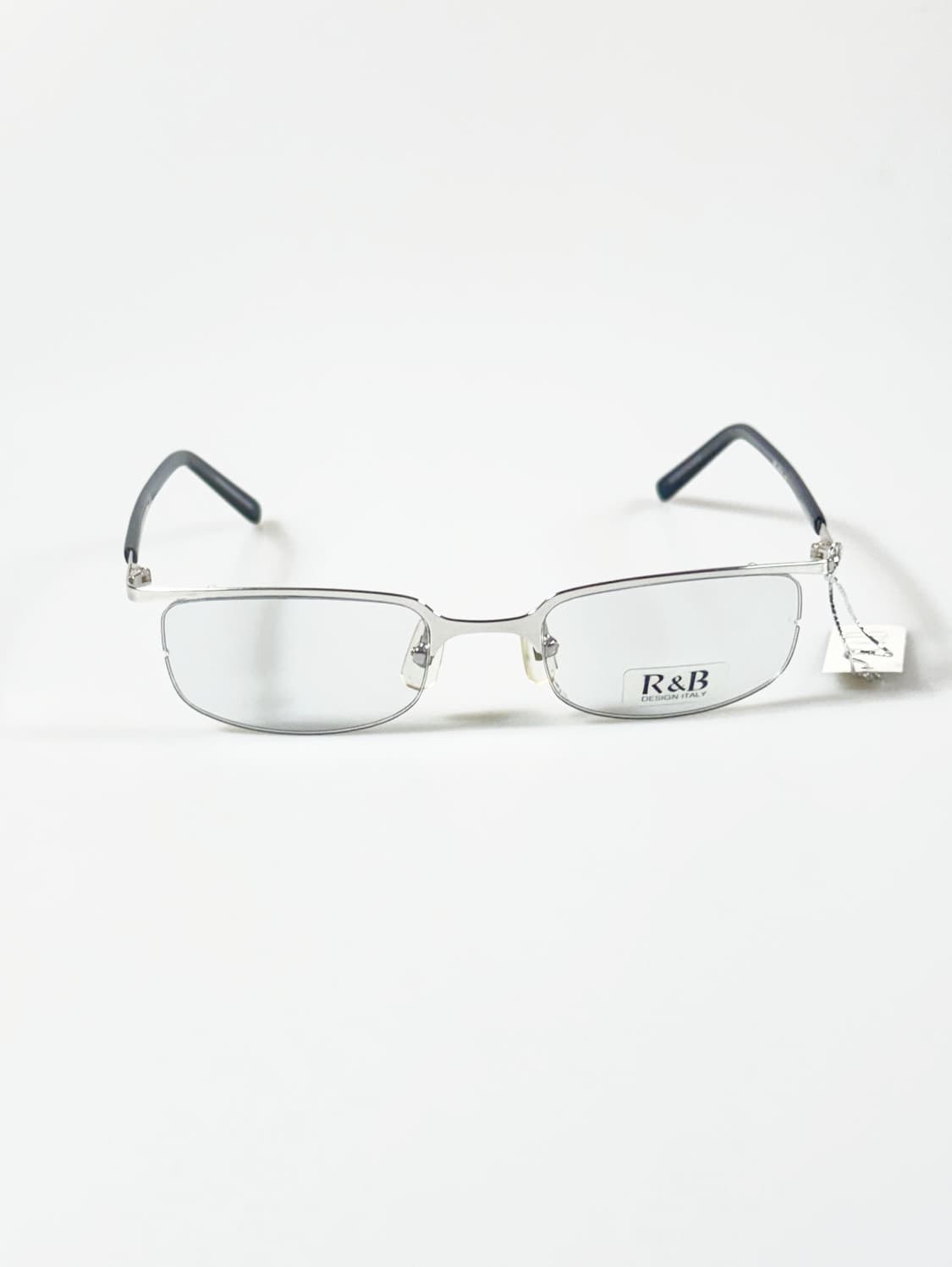 R&B EYEWEAR 실버 반무테 스퀘어 메탈 프레임 빈티지 안경 상품이미지3