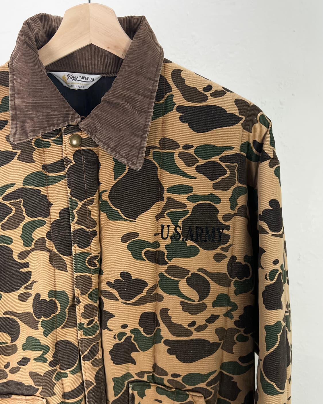 키 임페리얼 카모 us army 코듀로이 카라 다운 자켓 상품이미지3
