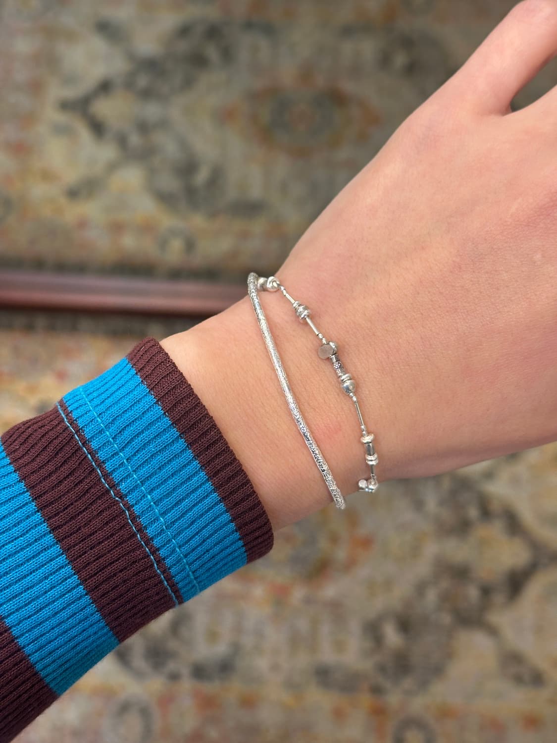 Musta karensilver banding bracelet 상품이미지6