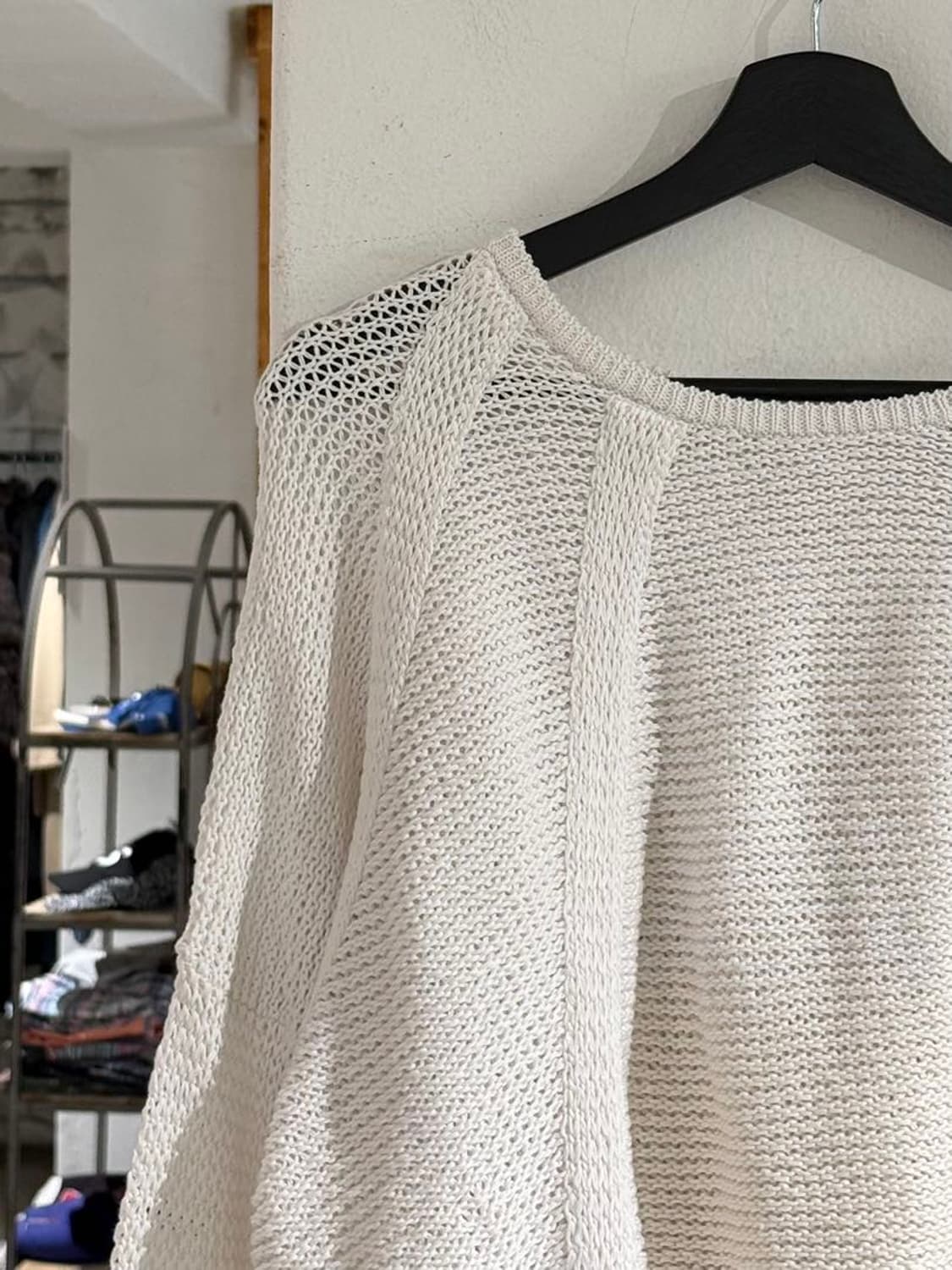 헬무트랭 화이트 플로브 크롭 니트 스웨터 상품이미지2