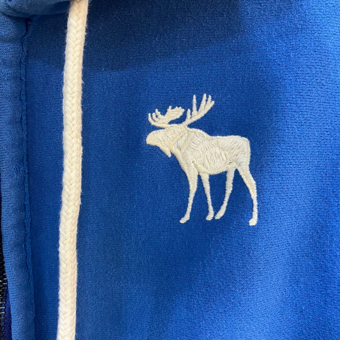 아베크롬비 블루 사이드 스펠아웃 로고 후드 집업 M 상품이미지4