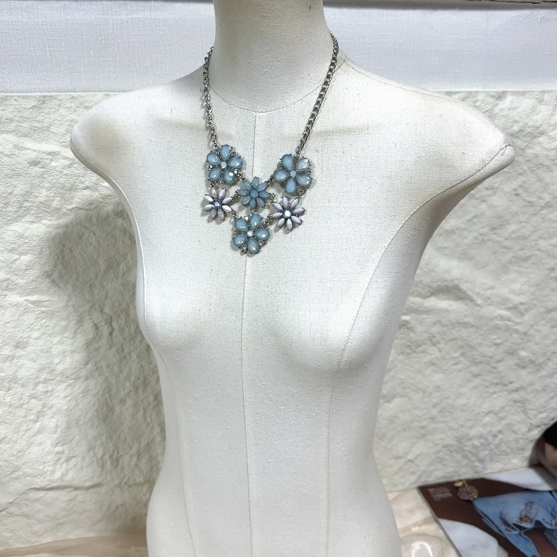 빈티지 오리엔탈 플라워 쿠바체인 목걸이 상품이미지1