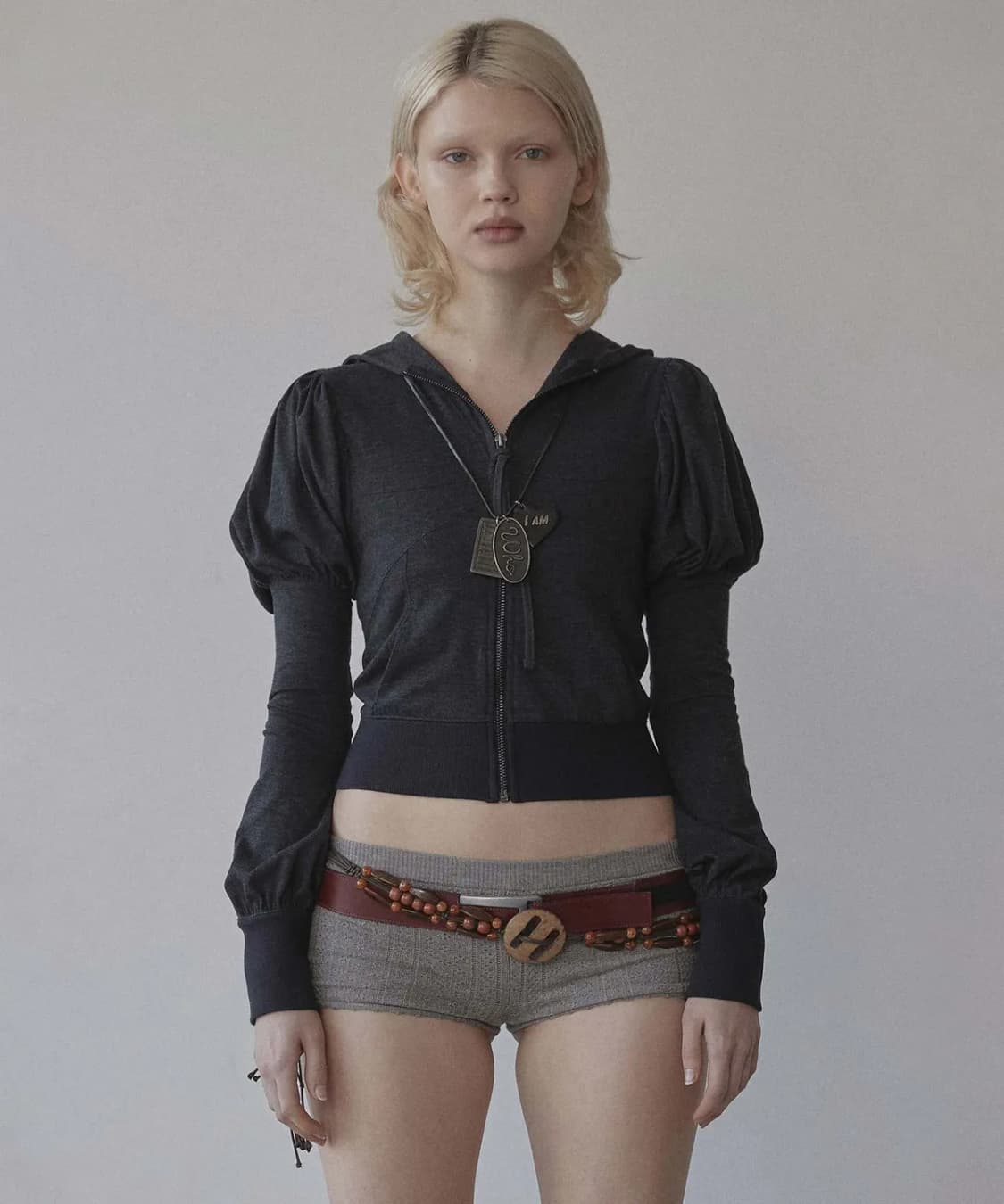 Solid Zip-Up Hoodie Charcoal 상품이미지1