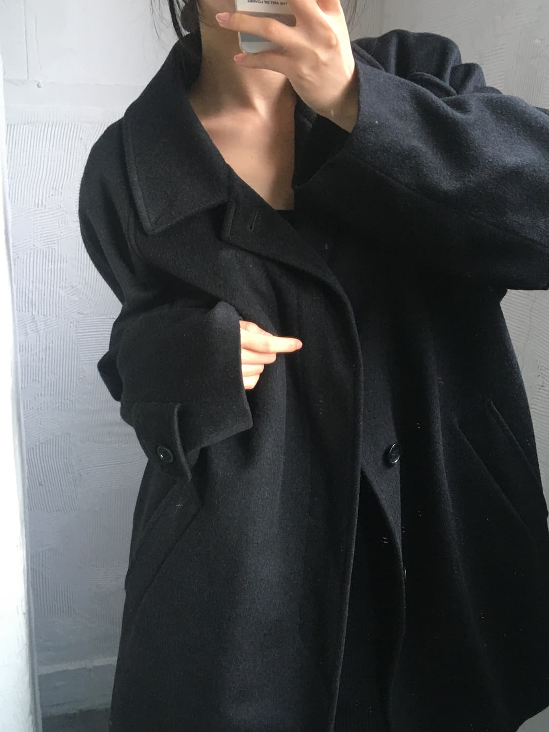 Yves Saint Laurent 입생로랑 블랙 캐시미어 블렌드 코트 상품이미지2