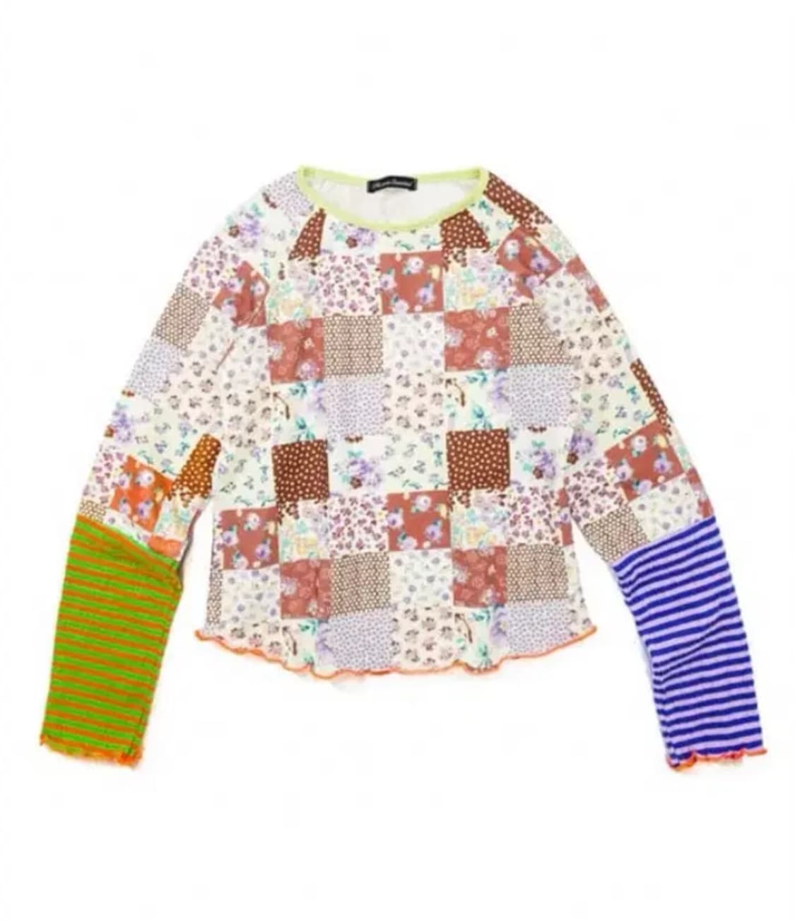 샵페어리 패치워크 탑 브라운 상품이미지1