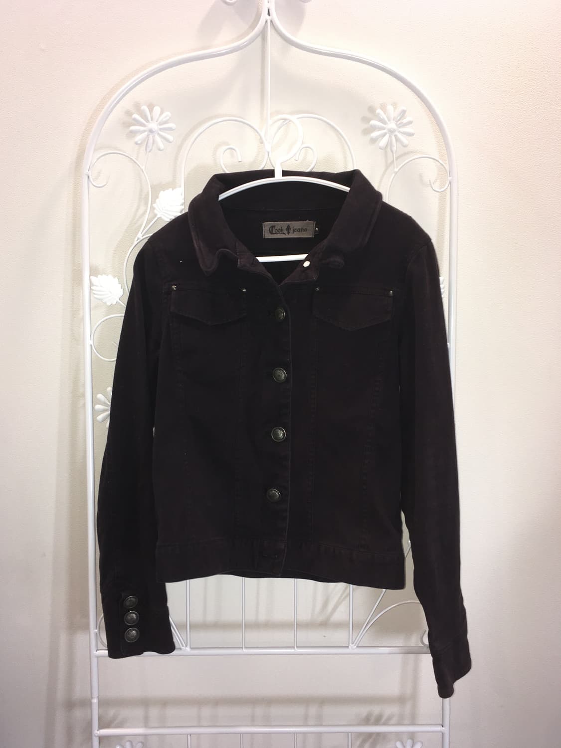 jpn vintage y2k navy button crop jacket 상품이미지4