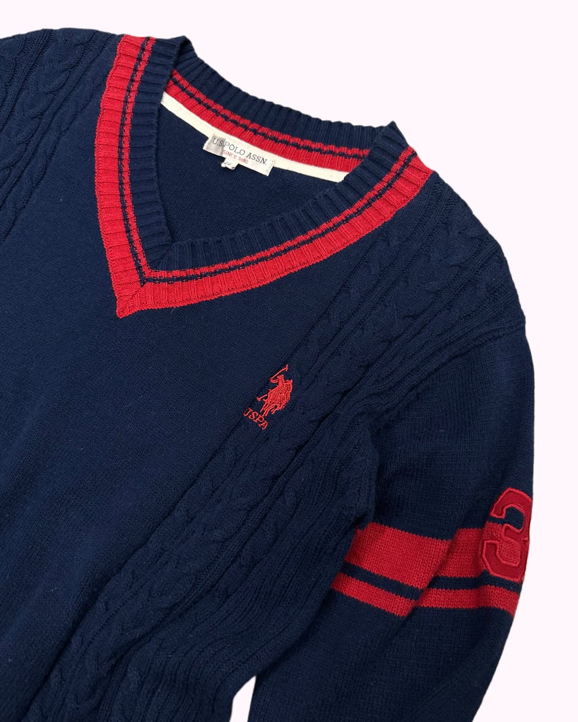 embroidery navy cricket knit 상품이미지2