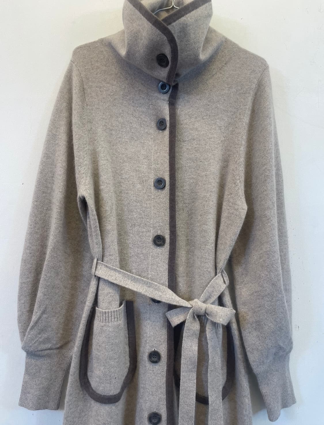 칼라거펠트 폭스양모울 혼방 니트롱원피스 울니트코트 롱가디건 상품이미지3