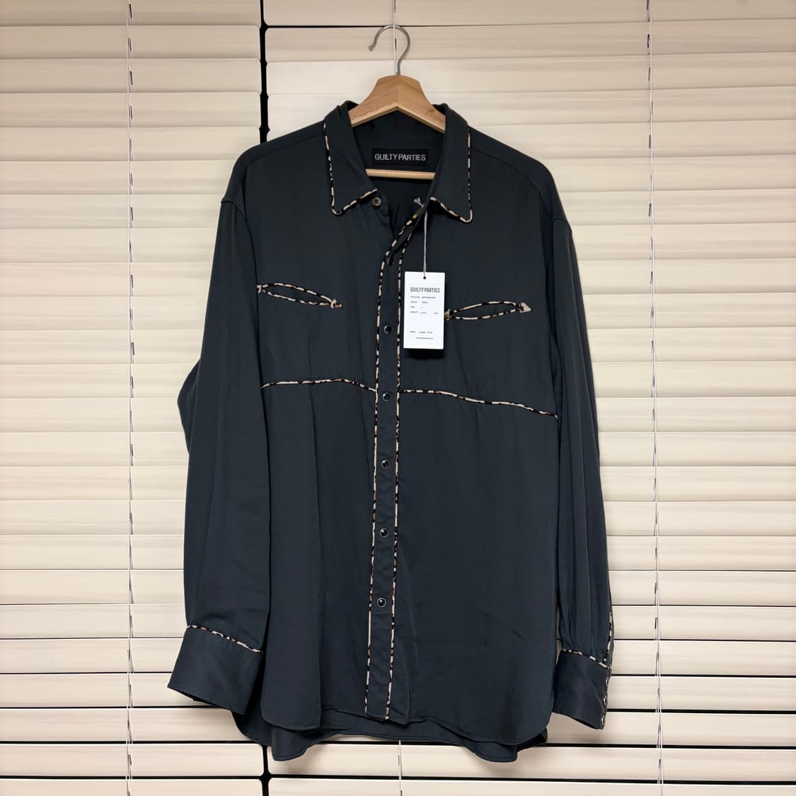 와코마리아 23fw 레오파드 웨스턴 셔츠 펄스냅 버튼 그린 L 상품이미지2