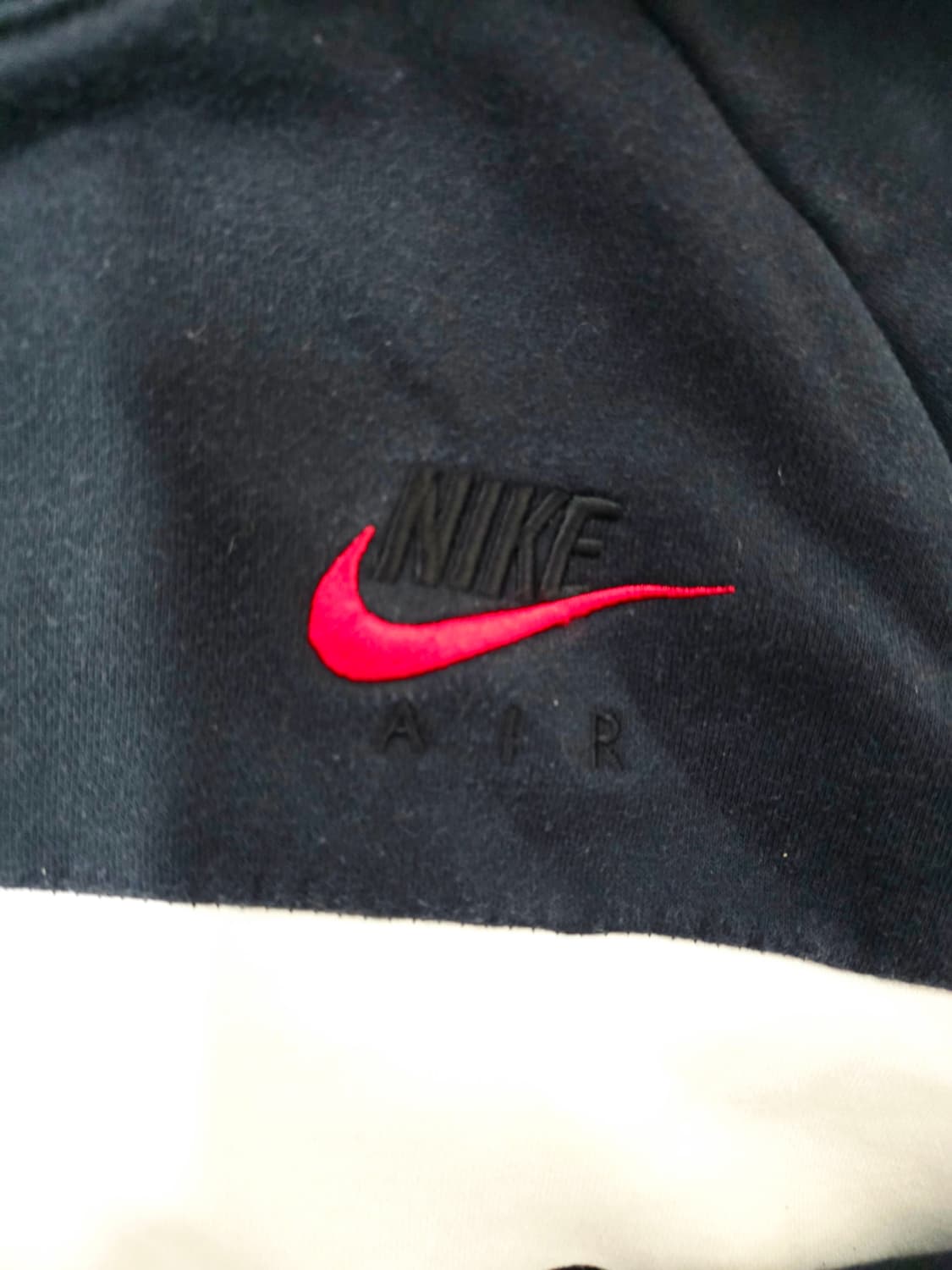 [나이키] 에어 빅로고 블랙 화이트 배색 기모 후드티 L 상품이미지5