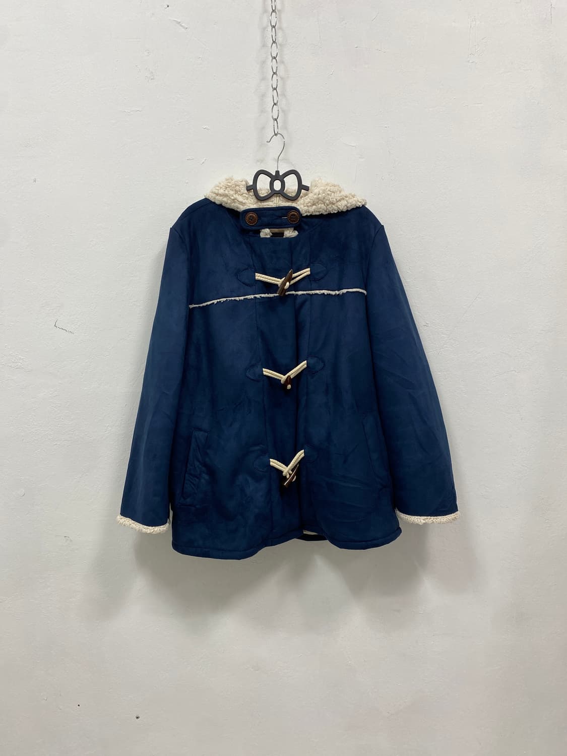 [JPN] 폭닥 네이비 벨벳 떡볶이 코트 상품이미지2