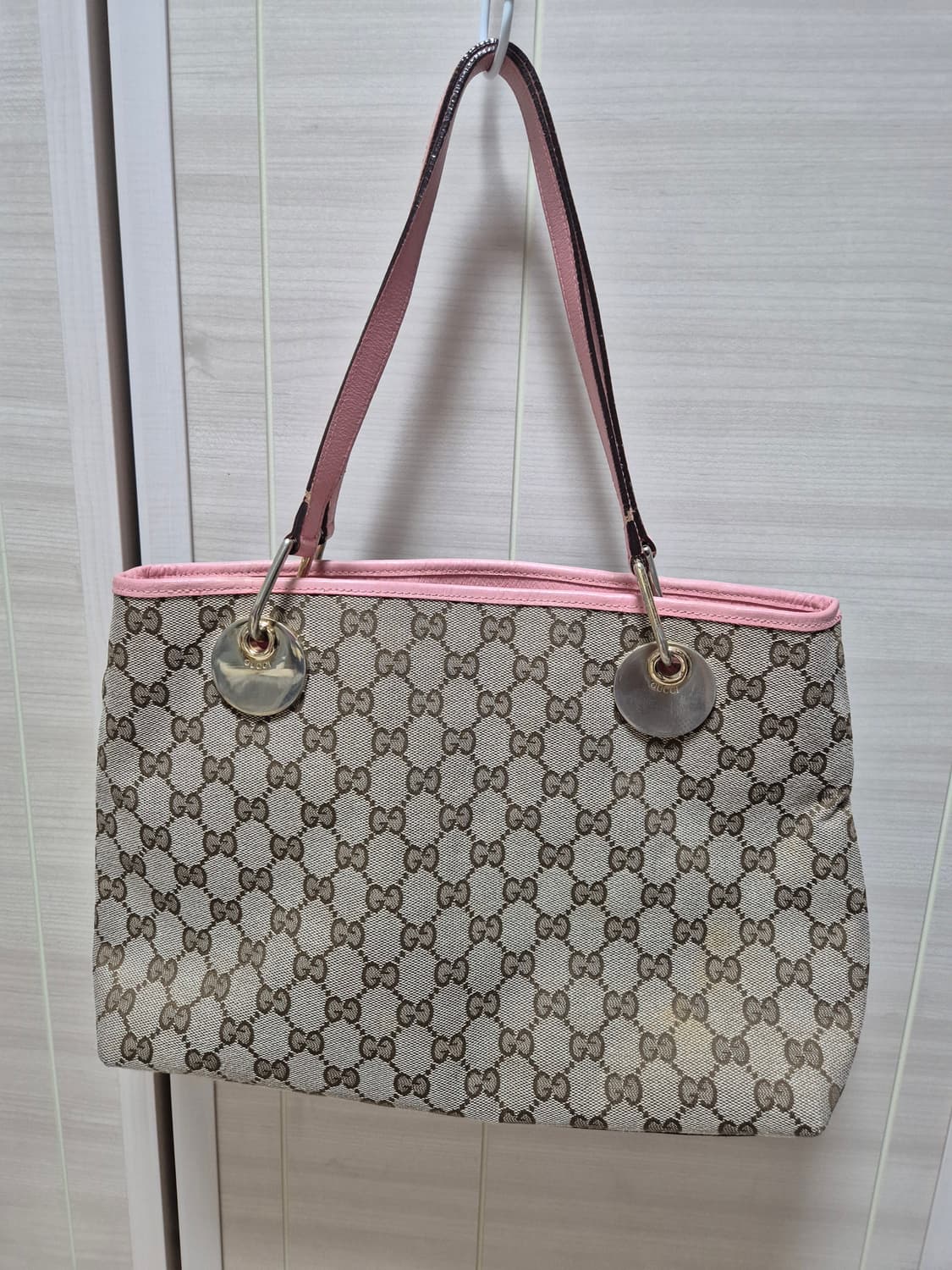 (정품) 구찌 GG로고 핑크 숄더백 토트백 자가드 상품이미지3