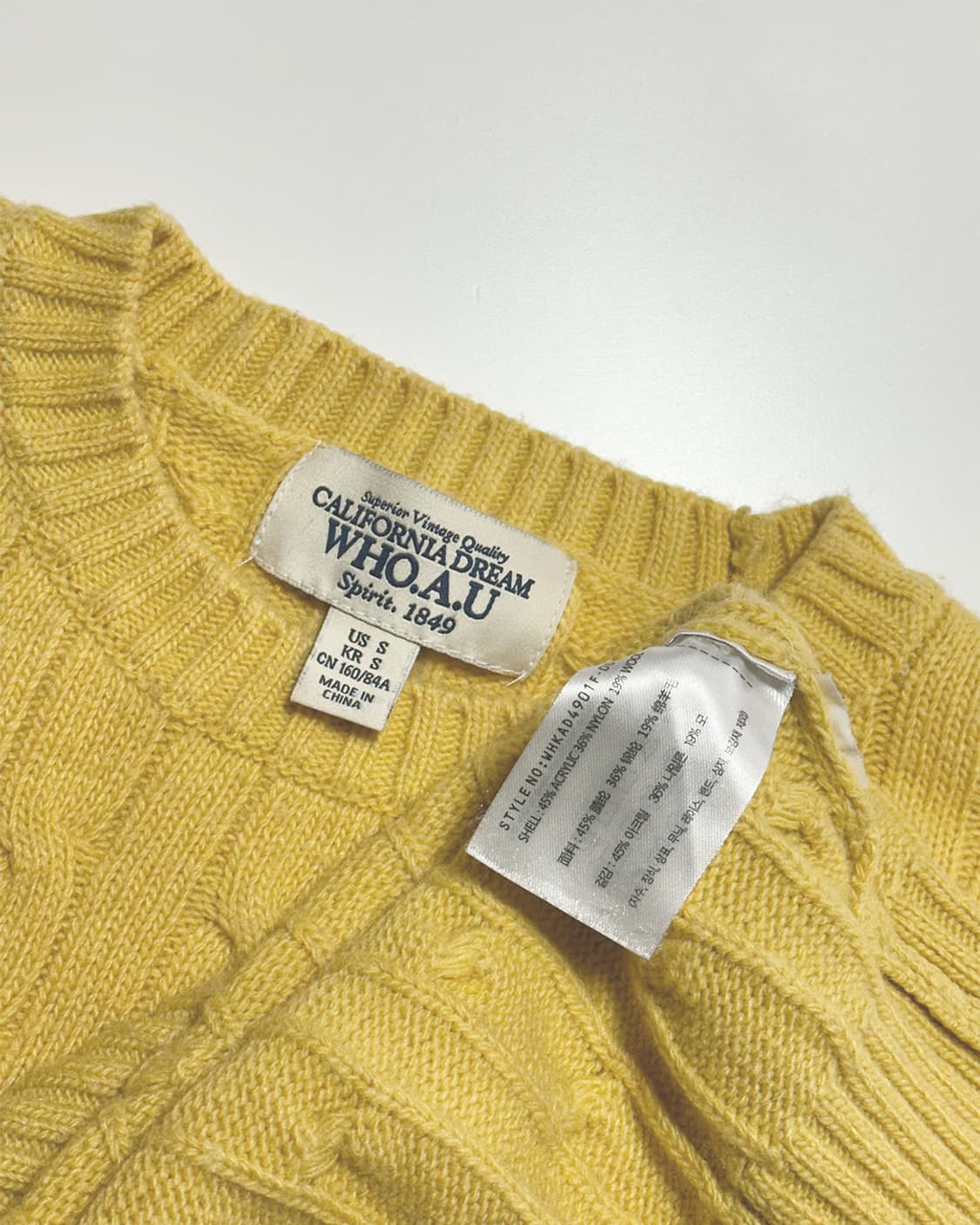 후아유 곰돌이 케이블 니트 상품이미지3