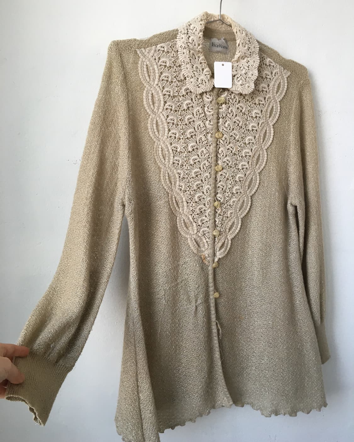 Crochet trimming net shirt 상품이미지4