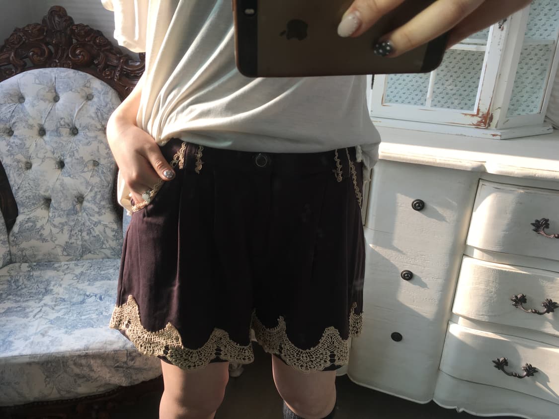 액시즈팜 앤틱 브라운 레이스 하프팬츠 상품이미지6