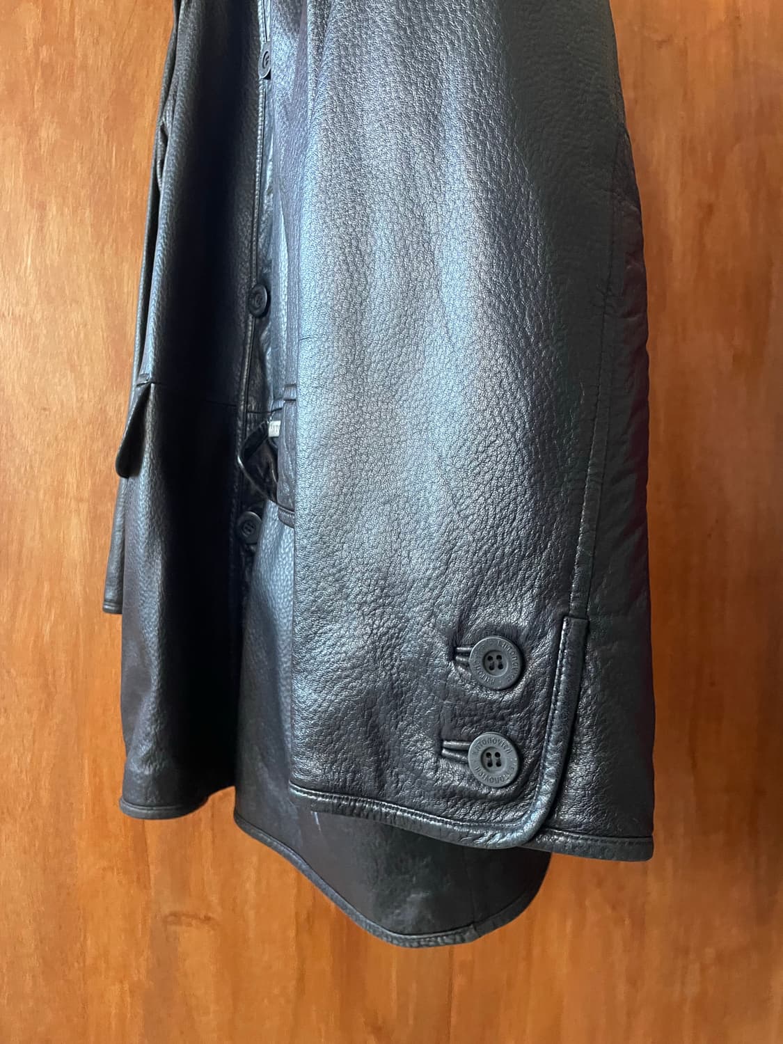 Teddy collar classic leather coat 상품이미지6