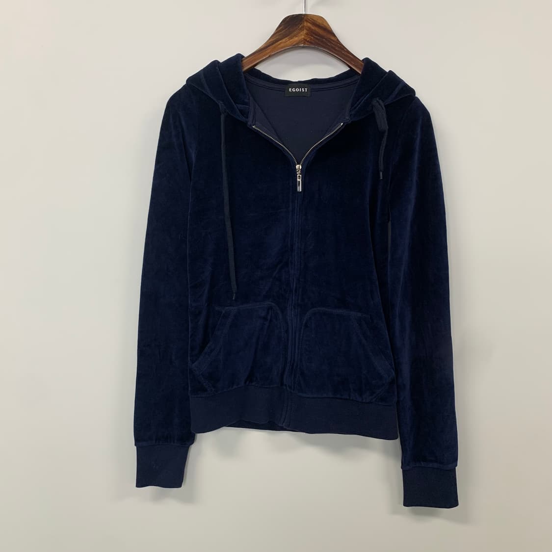 에고이스트 와투케 네이비 벨벳 후드집업 상품이미지2