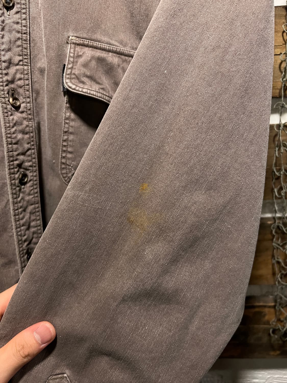 [XL]90's 에디바우어 2포켓 체크 라이닝 차콜브라운 워크 셔츠 상품이미지6