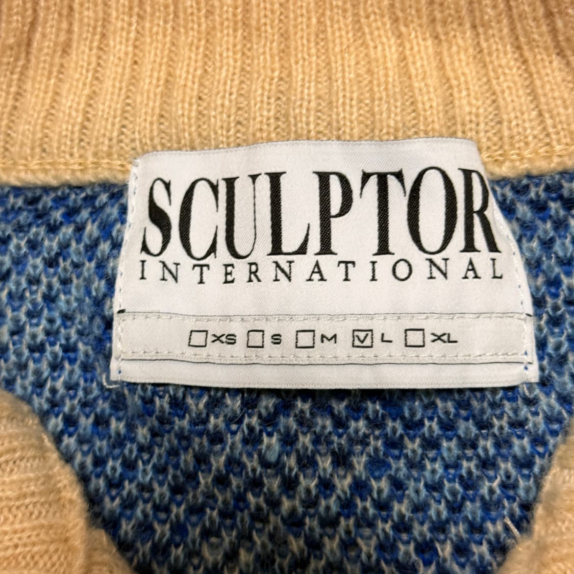 스컬프터 블루 노르딕 니트 집업 L 상품이미지5