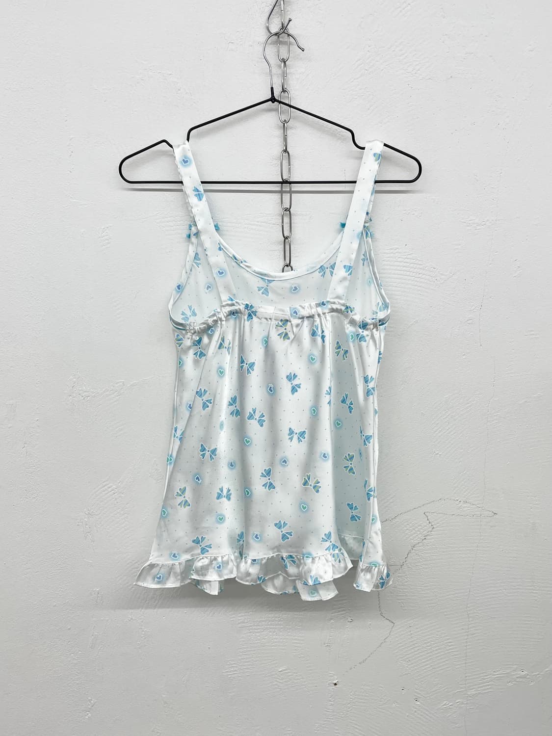 블루 키치 리본 새틴 슬립 상품이미지6