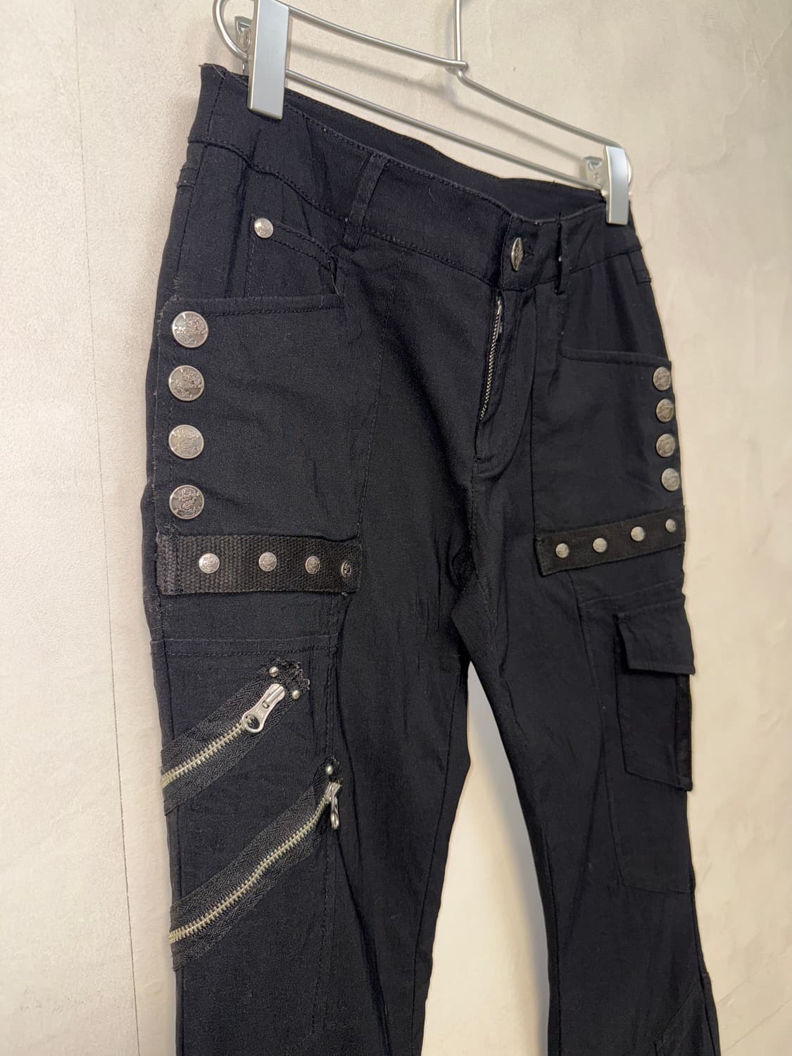 Ozz Croce black zipper bootscut pants 상품이미지3