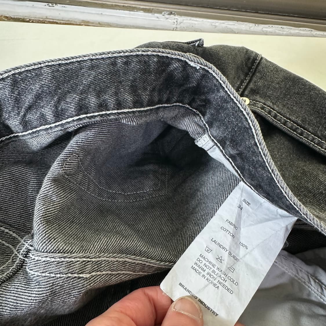 L 34 브랜디드 인스턴트데님 일자핏 빈티블래워시드 데님팬츠 상품이미지2