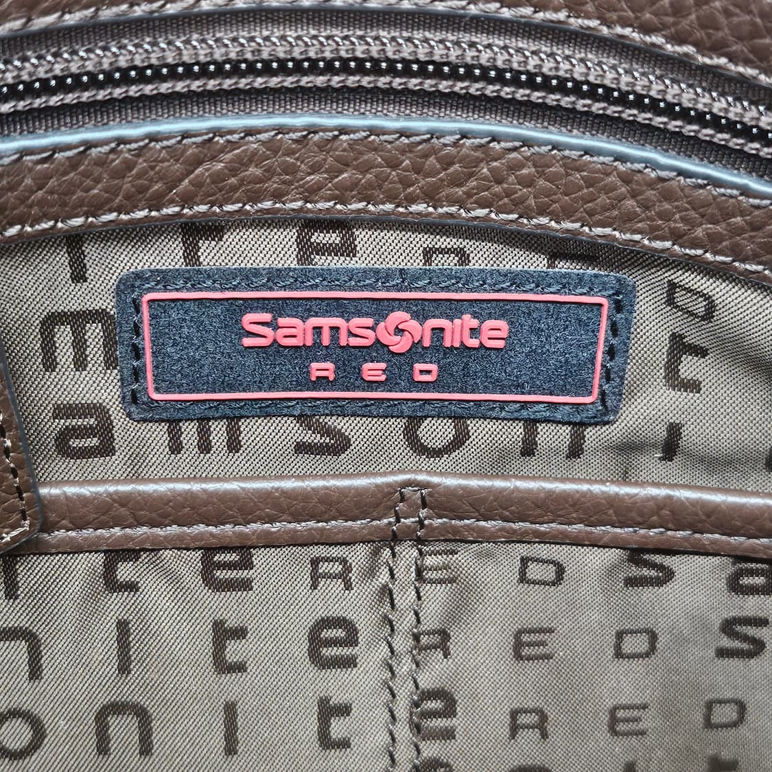 샘소나이트 레드 가죽 크로스백 34x28cm 상품이미지8