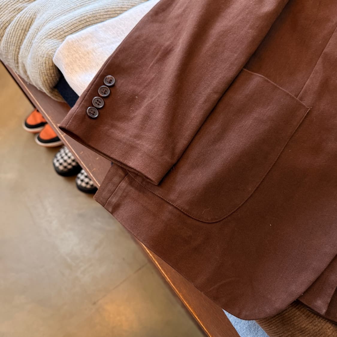 타케오 키쿠치 페이딩 브라운 3버튼 블레이저 스포츠자켓 일본생산 상품이미지2