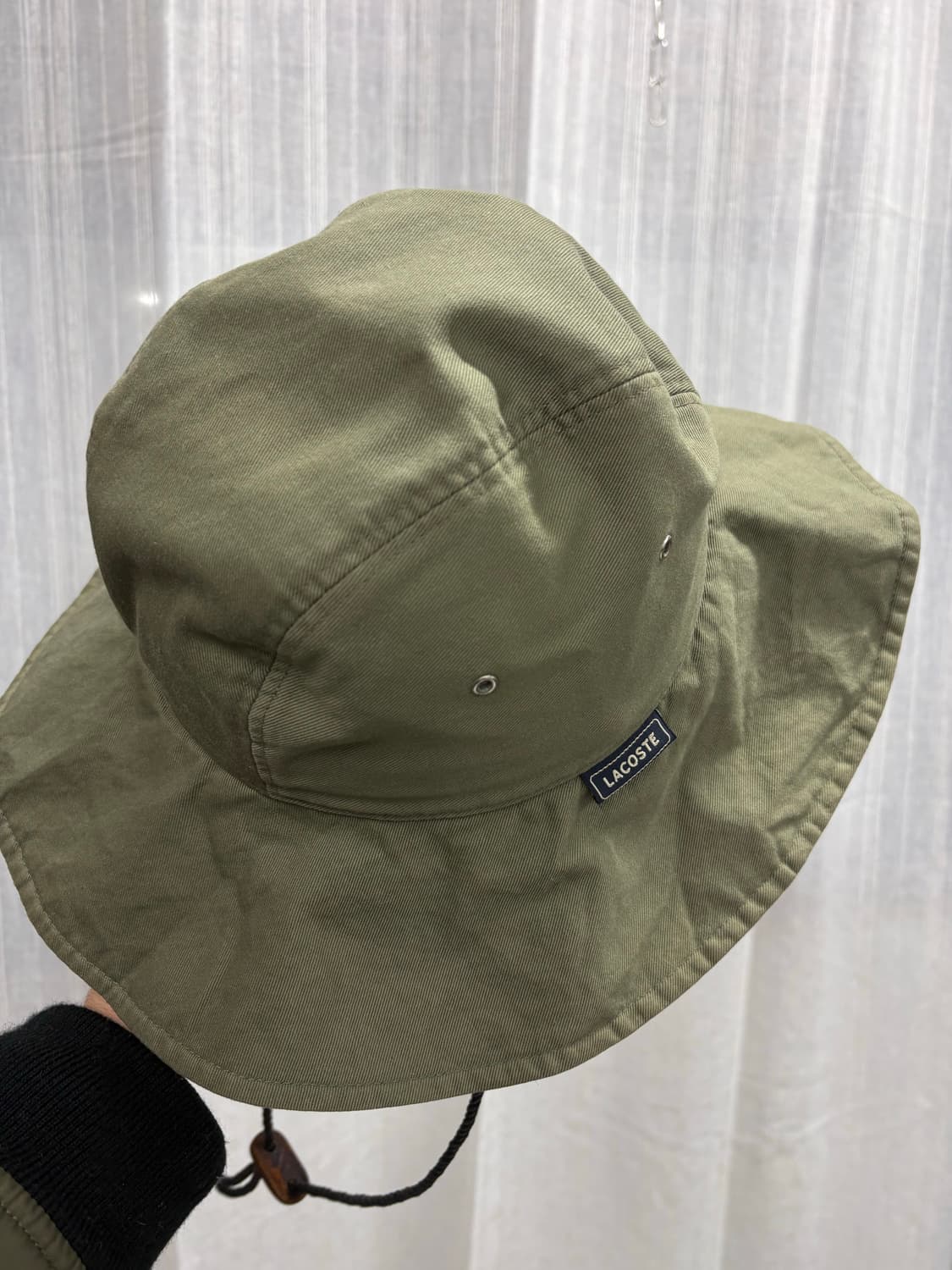 라코스테 빈티지 올리브카키 버킷햇 벙거지 모자 상품이미지3