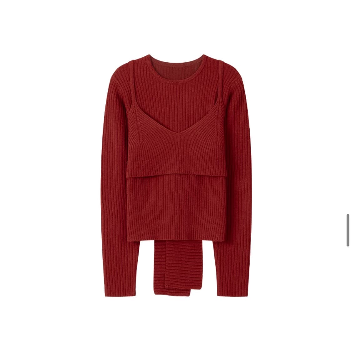 (새상품)(S) 드로우핏 우먼 노티드 레이어드 뷔스티에 니트 [RED] 상품이미지7