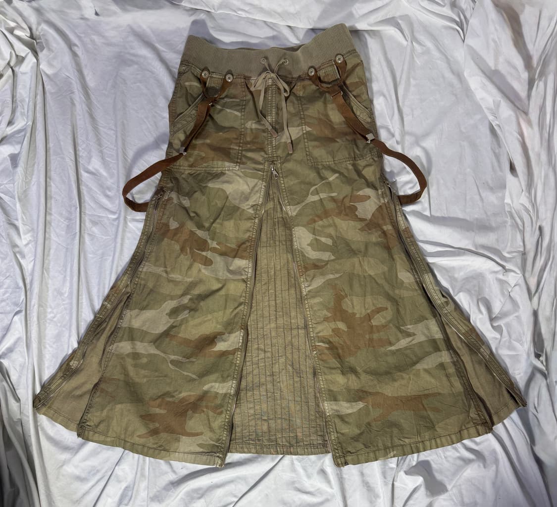 Goa 카모 패턴 서스펜더 롱 스커트 y2k  상품이미지1
