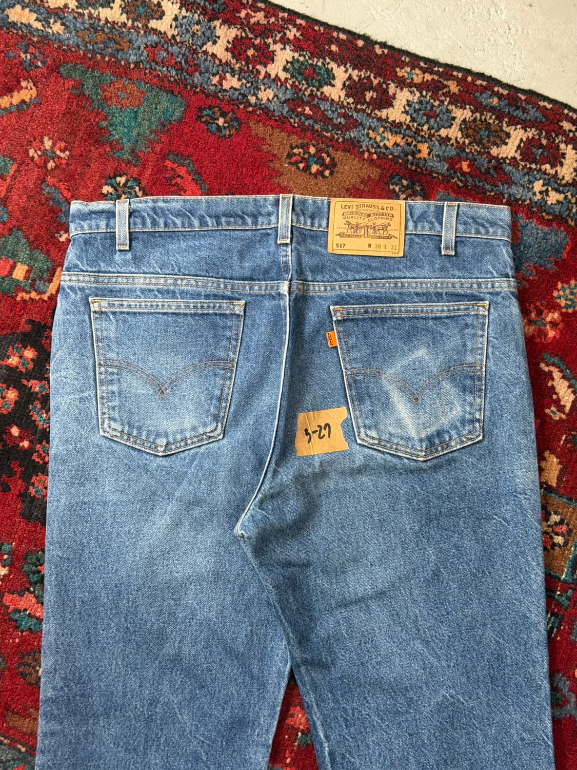 90's USA Made 빈티지 리바이스 517 오렌지탭 부츠컷 플레어진 상품이미지6
