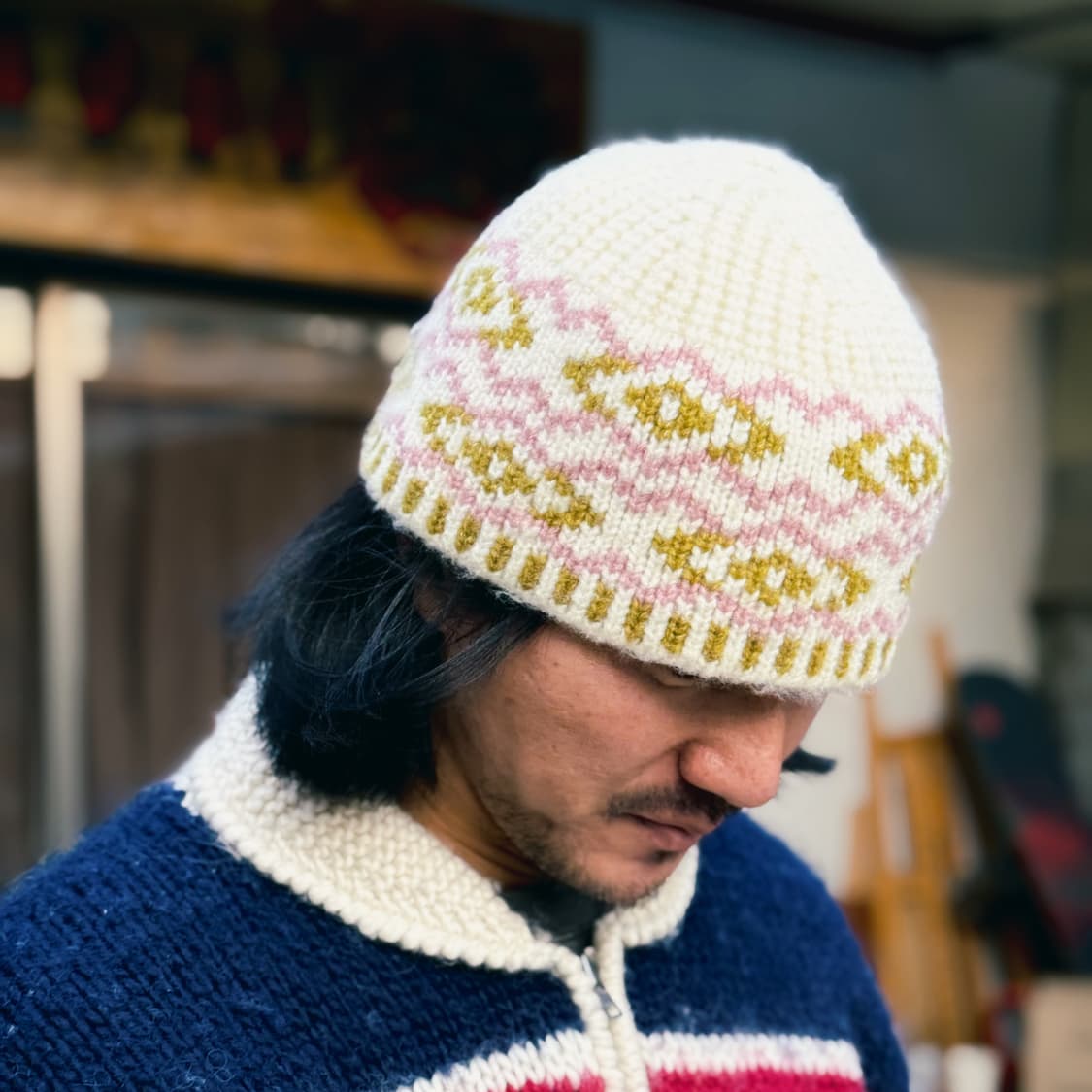 핸드메이드 노르딕 패턴 비니 상품이미지7