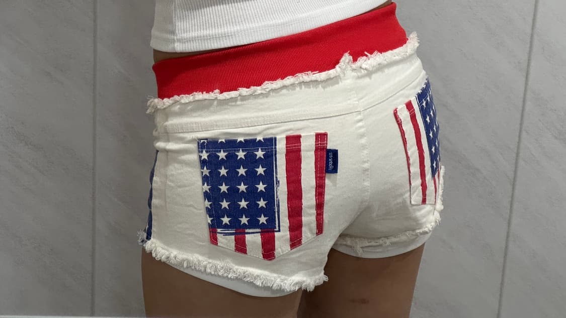 빈티지 미국 성조기 핫팬츠 상품이미지4