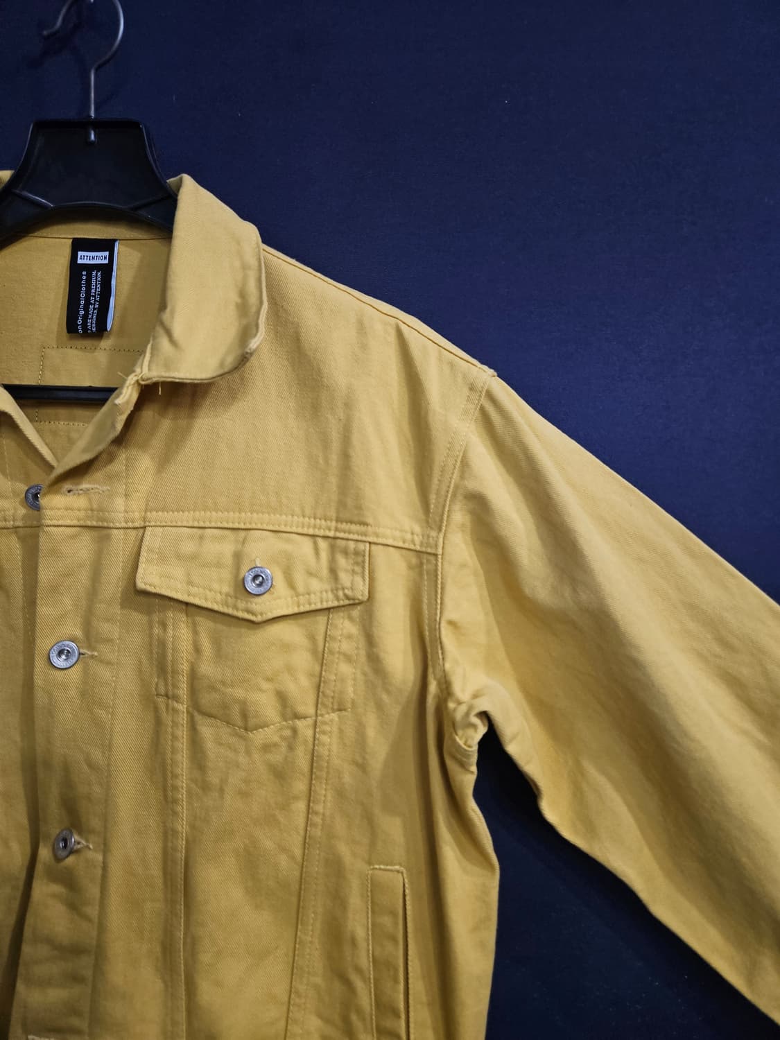ATTENTION 옐로우 남성 세미오버핏 95~100 데님자켓 상품이미지4